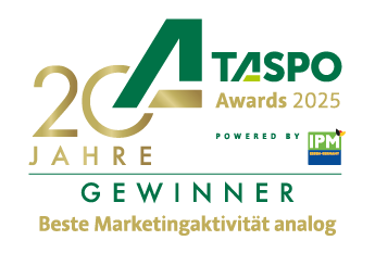 Taspo Award 2025 Gewinner in der Kategorie Beste Marketingaktivität analog Logo Taspo Awards 2025 Gewinner in der Kategorie Beste Marketingaktivität analog powered by IPM Essen