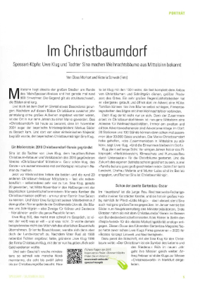 Zeitungsartikel über das Christbaumdorf Mittelsinn und die Weihnachtsbaumzucht der Familie Klug
