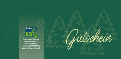 Gutschein für einen selbst geschlagenen Weihnachtsbaum bei Christbaum-Klug Gutschein als Weihnachtspräsent – Geschenkidee von Christbaum-Klug