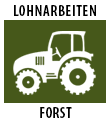 Traktor-Symbol mit Text „Lohnarbeiten Forst“