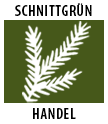 Zweig eines Nadelbaums mit Text „Schnittgrün Handel“