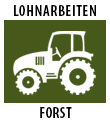 Traktor-Symbol mit Text „Lohnarbeiten Forst“